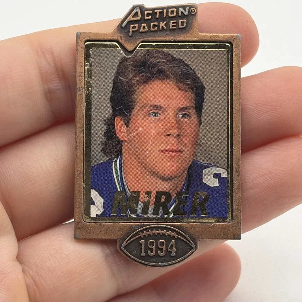 Action Packed Rick Mirer Seattle Seahawks NFL Football Player Lapel Hat Pin